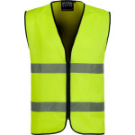 Chaleco técnico de alta visibilidad ribeteado con bies a contraste WORKTEAM C3610 amarillo fluor