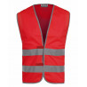 Red safety vest with reflective tapes WORKTEAM HVTT02