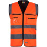 Chaleco de alta visibilidad en tejido Oxford con canesús y cintas reflectantes WORKTEAM C2901
