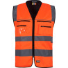 High visibility vest in Oxford fabric with yoke and reflective tapes WORKTEAM C2901