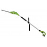 Long-range battery-powered electric hedge trimmer.