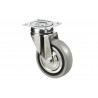 Roue en caoutchouc gris avec plaque tournante de 30 mm à 75 mm pour des poids de 25 kg à 45 kg COFAN.