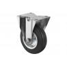 Roda de borracha e metal com suporte fixo com diâmetros de 80 mm a 125 mm para pesos de até 150 kg COFAN