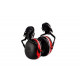 Earmuffs para capacete com âncora p3e 32db (vermelho) 3m pellet x3p3