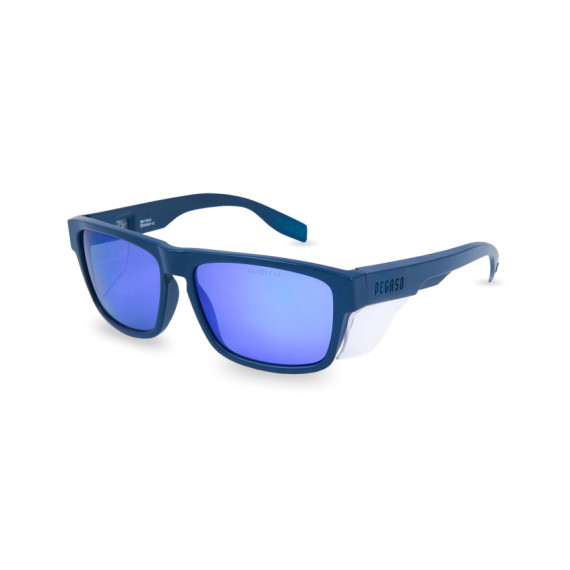 Schutzbrille Brave 139.31 Matt Blau Linse PC Spiegel Blau Solar PEGASO SAFETY