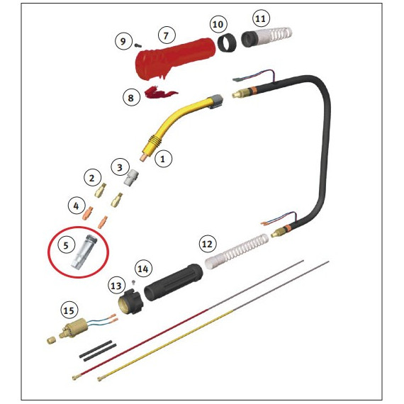 Bocal cônico / cilíndrico para tocha SMB 36 (10 pcs.) 1093650
