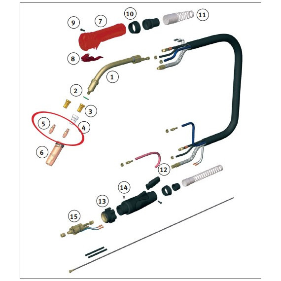Tubo de contacto M8 para antorcha SMB 400 (10 uds.) 1094042
