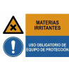 Sinal combinado Matérias irritantes Uso obrigatório de proteção SEKURECO