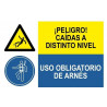 Signal combinée Danger chutes, Utilisation obligatoire du harnais SEKURECO