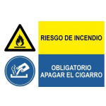 Sinal de fogo de sinal combinado e obrigatório desligar charuto