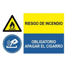 Sinal de fogo de sinal combinado e obrigatório desligar charuto