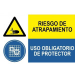 Armação de risco de sinal combinada e protetor de uso obrigatório