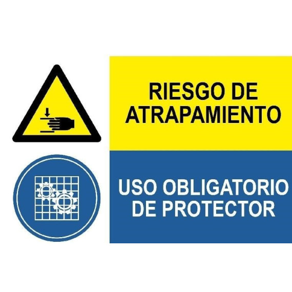 Armação de risco de sinal combinada e protetor de uso obrigatório