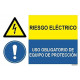 Risco elétrico de sinal combinado e uso de proteção de equipamentos