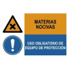 Sinal combinada Matérias nocivas, Uso obrigatório de equipamento de proteção SEKURECO