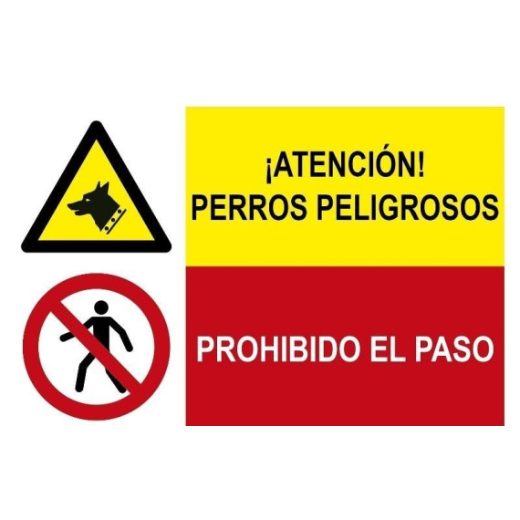 Cuidados de sinal combinados Cães perigosos e proibido El Paso