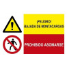 Sinal combinado de Perigo de empilhadeira, proíbo inclinar-se SEKURECO