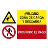 Señal combinada Peligro zona de carga y descarga, Prohibido el paso SEKURECO
