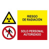 Radiation risk, authorized personnel only, 2-in-1 safety sign SEKURECO.