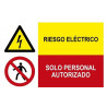 Señal combinada riesgo eléctrico Solo personal autorizado SEKURECO