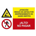 Risco de sinal combinado de asfixia por gases e alta não passar