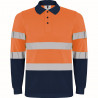 High visibility long sleeve technical polo shirt with 3 button placket POLARIS L/S ROLY