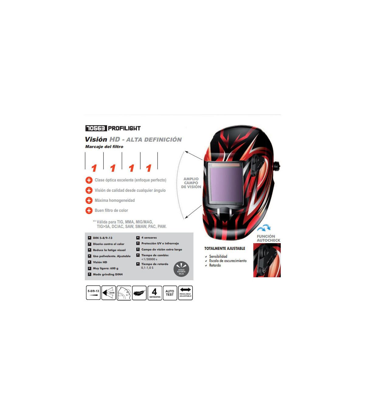Pantalla de soldadura automática SAFETOP con filtro de alta calidad  PROFILIGHT, comprar online