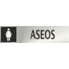 Signo informativo Banheiros femininos de aço inoxidável Adesivo 50x200mm SEKURECO