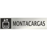 Cartel informativo de Montacargas Adhesivo (Acero Inoxidable) 50 x 200 mm SEKURECO