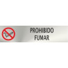 Informativa Prohibido Fumar Acero Inox. Adhesivo de 0,8mm 50 x 200 mm