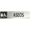 Information Sign for Female/Women and Disabled Toilets Stainless Steel 0.8mm Adhesive 5x20cm