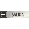 Cartel de señalización Salida (flecha izquierda) de 50 x 200 mm acero inoxidable SEKURECO