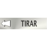 Señal Informativa Tirar (Acero Inoxidable Adhesivo) flecha izquierda  de 0'8mm 50 x 200 mm SEKURECO