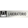 Señal informativa de acero inoxidable Laboratorio (adhesivo de 0'8mm) 50 x 200 mm SEKURECO