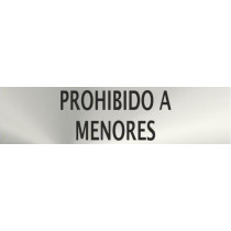 Informativa Prohibido A Menores Acero Inoxidable Adhesivo de 0'8mm 50 x 200 mm