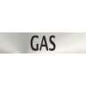 Signo informativo industrial de aço inoxidável GAS de 50 x 200 mm