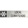 Informativo Local Climatizado Aço Inox. Adesivo de 0,8 mm 50x200 mm