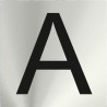 Signo adesivo informativo em letras (A) de aço inoxidável 50 x 50 mm