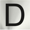 Signo adesivo informativo em letras (D) de aço inoxidável 50 x 50 mm