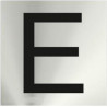Signo informativo alfabeto (E) em aço inoxidável de 0'8 mm 50 x 50 mm