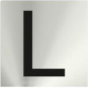 Signo adesivo informativo em letras (L) de 0'8 mm 50 x 50 mm de aço inoxidável