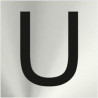 Signo adesivo informativo em letras (U) de aço inoxidável 50 x 50 mm