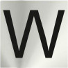 Signo informativo de aço inoxidável por letras (W) de 0'8 mm 50 x 50 mm