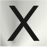 Signo adesivo informativo em letras (X) de aço inoxidável 50 x 50 mm