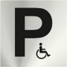 Informative Stainless Steel Disabled Parking. Adhesive 0.8mm 120x120mm