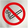 Informativa Prohibido Fumar Acero Inox. Adhesivo de 0,8mm 120 x 120 mm