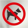 Information Dogs Prohibited Stainless Steel. 0.8mm adhesive 120x120mm