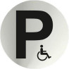 Info Round Parking Disabled Stainless Steel Adhesive 0.8mm Ø70mm