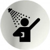 Placa de informação redonda de aço inoxidável para chuveiro Ø 70 mm SEKURECO