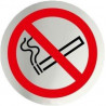 Informativa Redonda Prohibido Fumar Acero Inox Adhesivo de 0,8mm Ø70mm